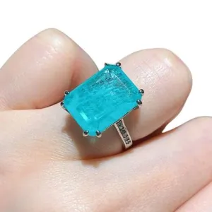 Charms Big Gemstone Paraiba Tourmaline Ring