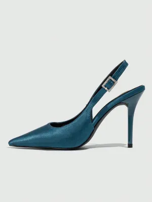 2024 New Blue French Style Pointed Toe Stiletto High Heel Pumps For Women, Comfortable