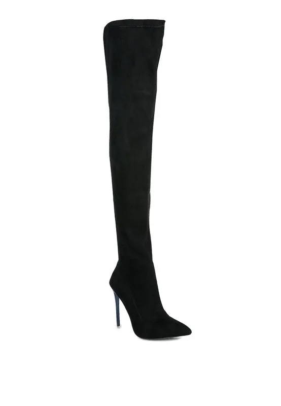 Atelier Stretch Faux Suede Stiletto Long Boots