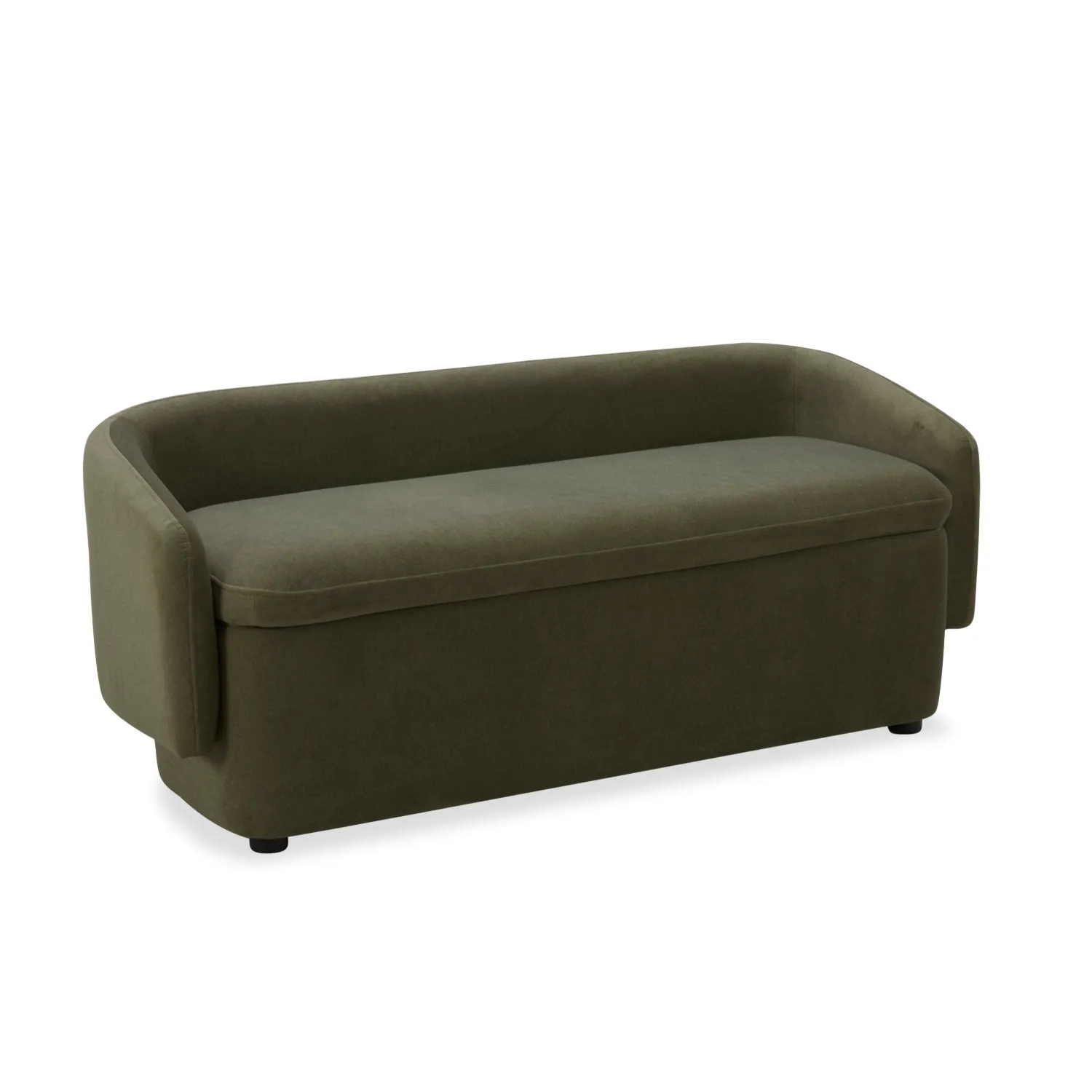 Capri Velvet Forest Storage Bench Ottoman