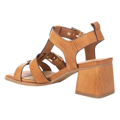 Carmela Ladies Block Heeled Sandals  - 161629 - Camel