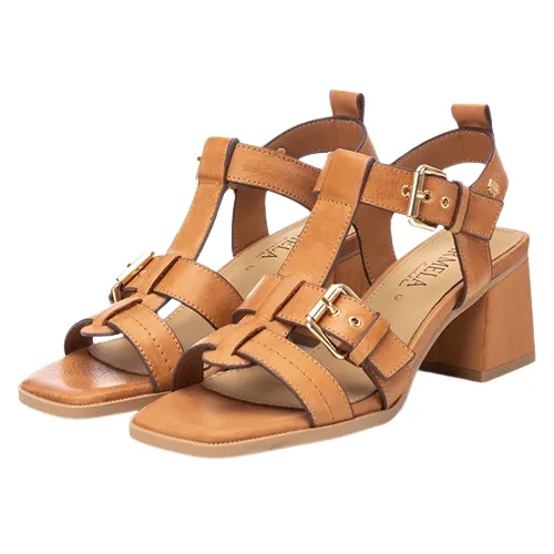 Carmela Ladies Block Heeled Sandals  - 161629 - Camel