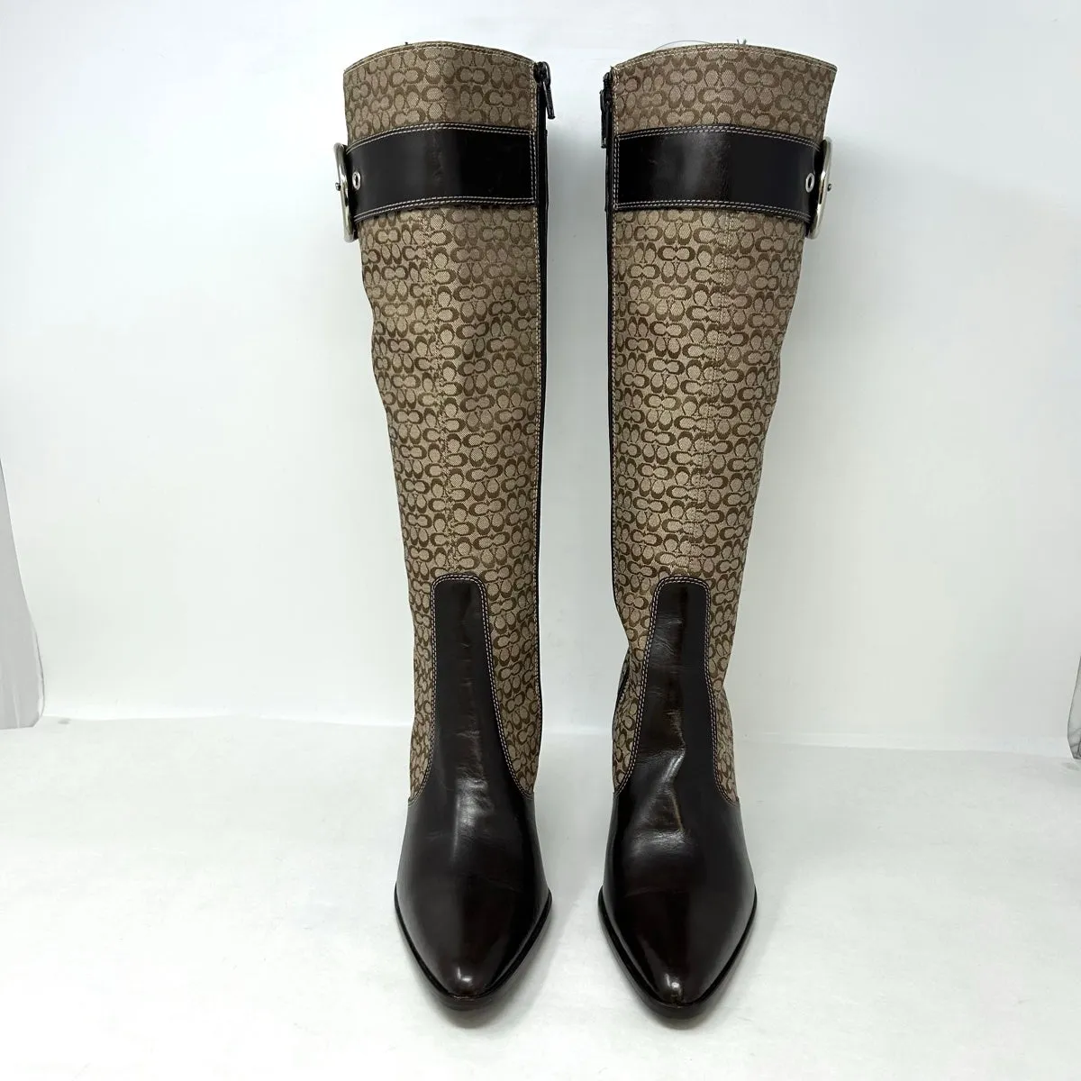 Coach Monogram Knee High Boots