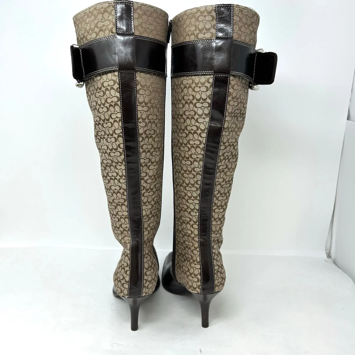 Coach Monogram Knee High Boots