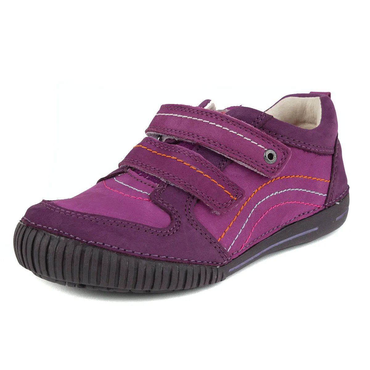 D.D. Step little/big kid girl double strap shoes purple size US 8.5-4