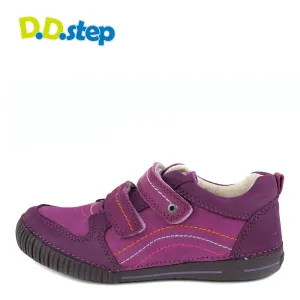 D.D. Step little/big kid girl double strap shoes purple size US 8.5-4