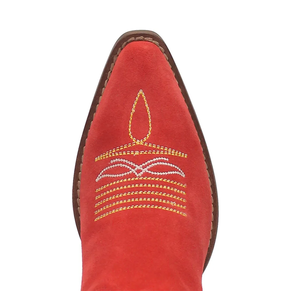 Dingo's Hot Sauce Red Snip Toe Suede Leather Boots