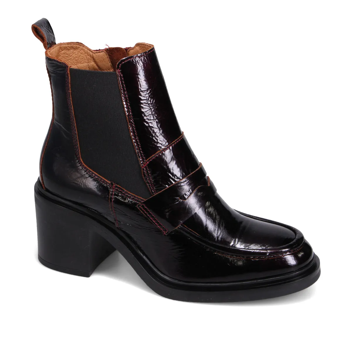 Dorrian Patent Heeled Boot