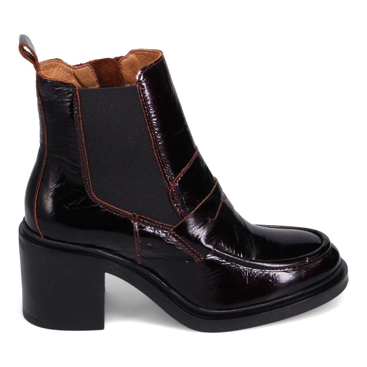 Dorrian Patent Heeled Boot