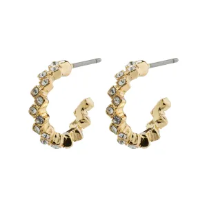 ESTER recycled crystal hoop earrings gold-plated