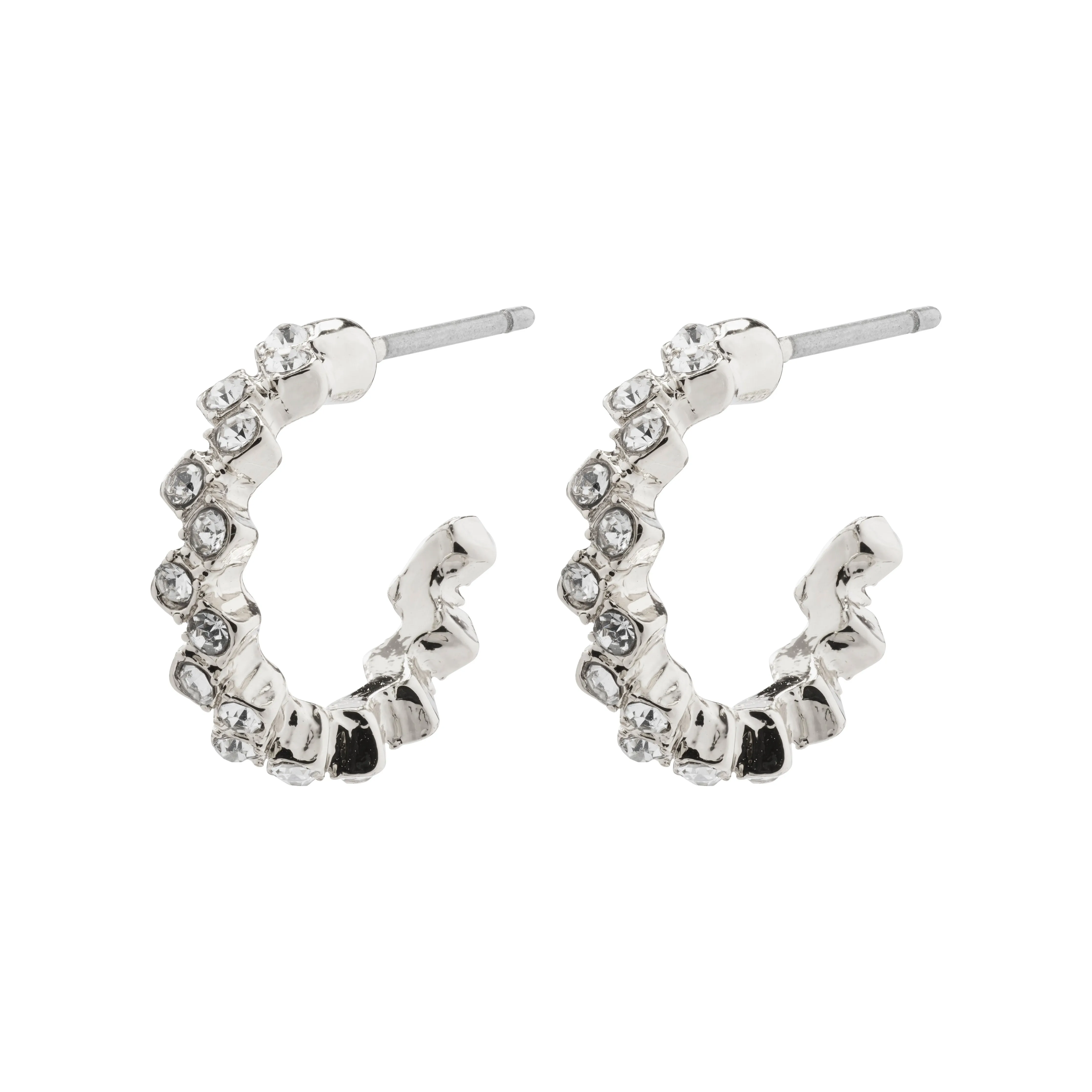 ESTER recycled crystal hoop earrings silver-plated