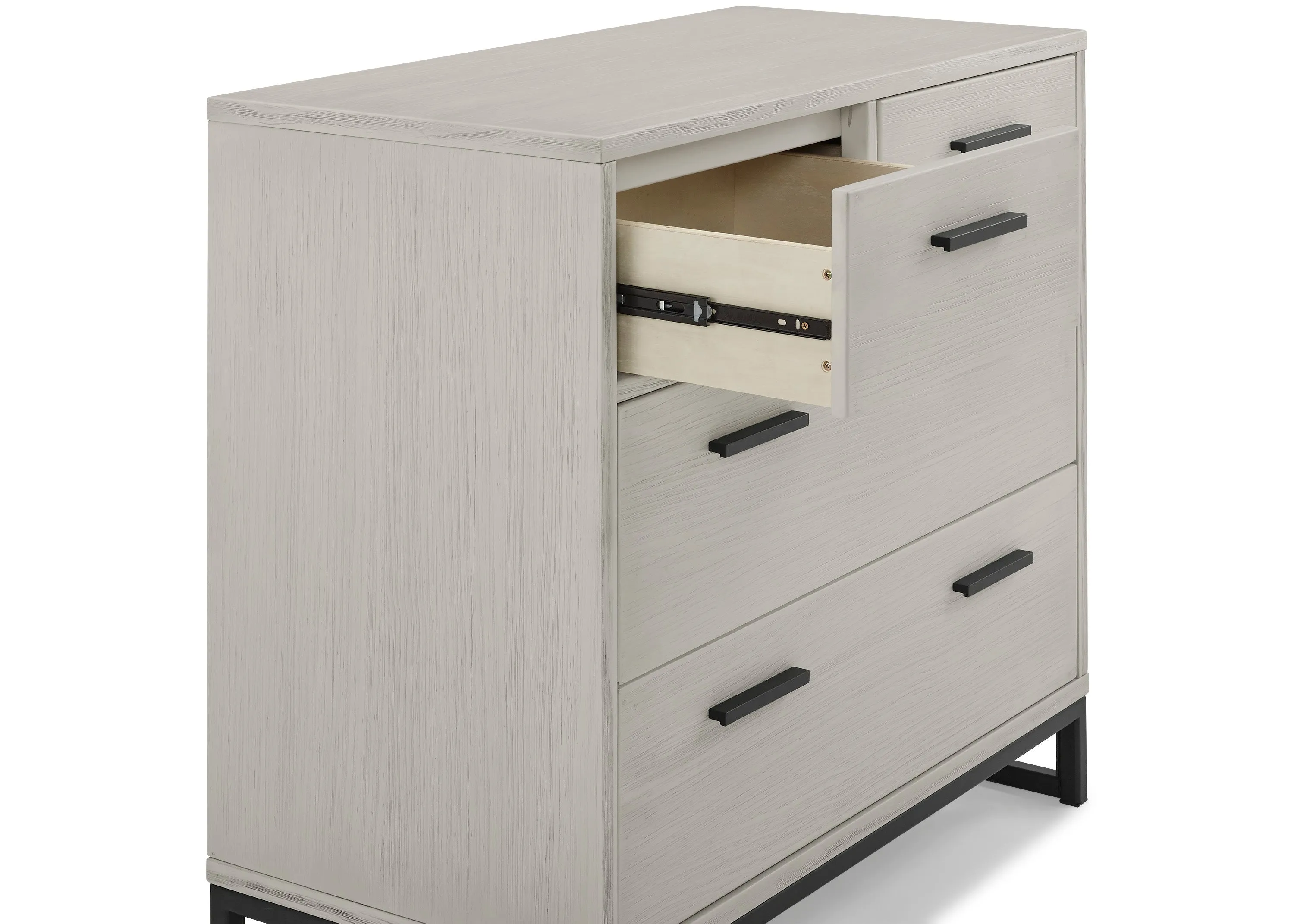 Foundry 4 Drawer Dresser with Changing Top and Interlocking Drawers