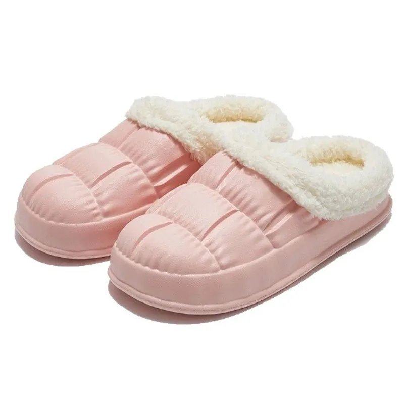 Groovywish Cozy Plush Slippers For Women Nonslip Indoor Slides