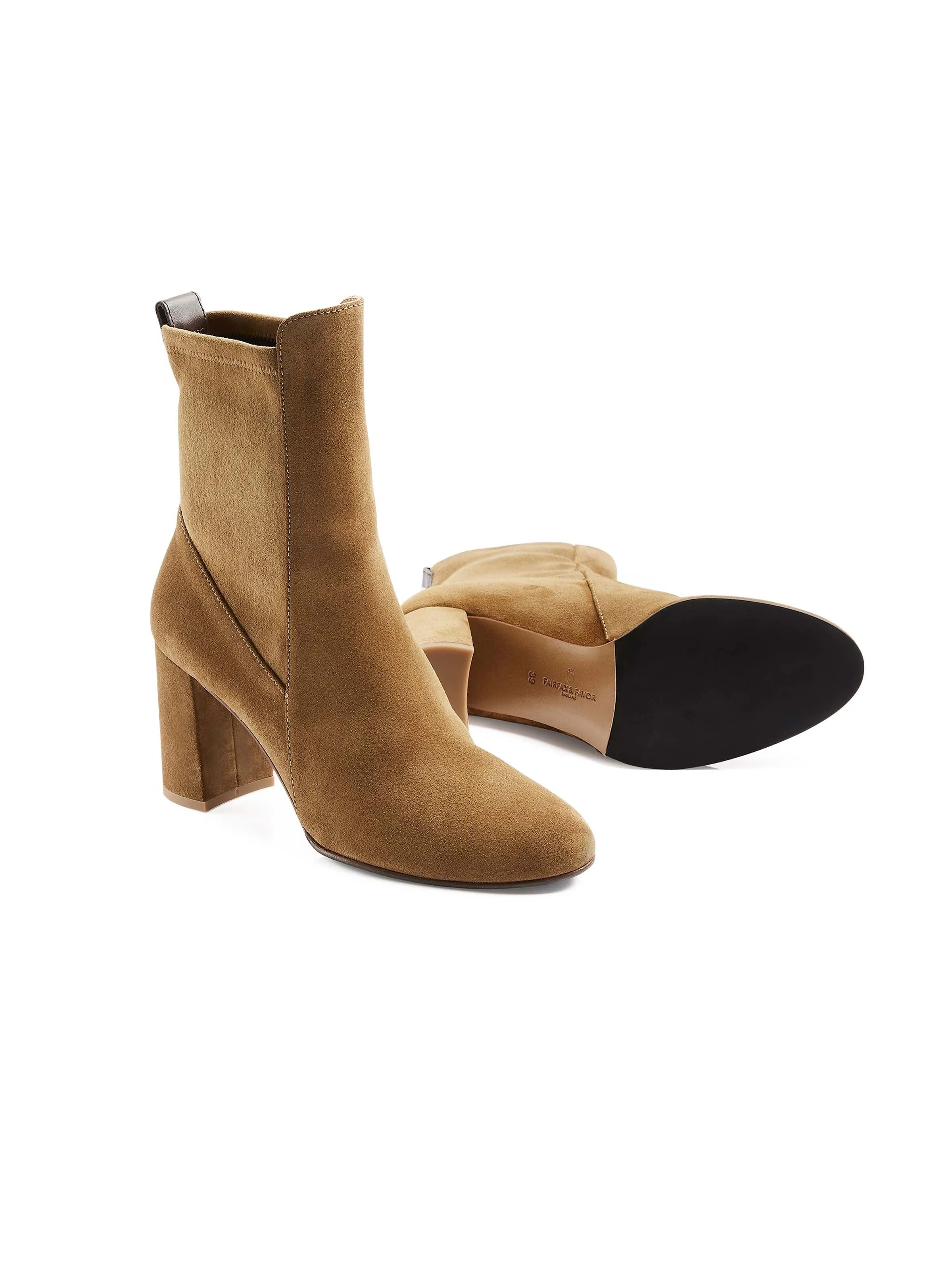 Heeled Belgravia Ankle - Tan Suede