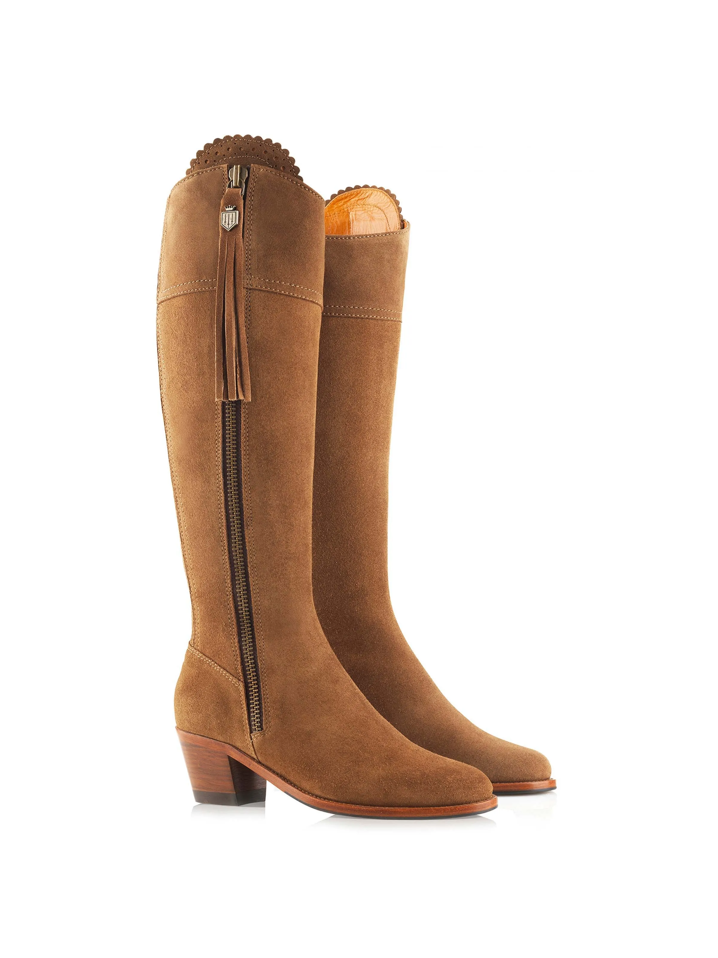 Heeled Regina (Sporting Fit) - Tan Suede