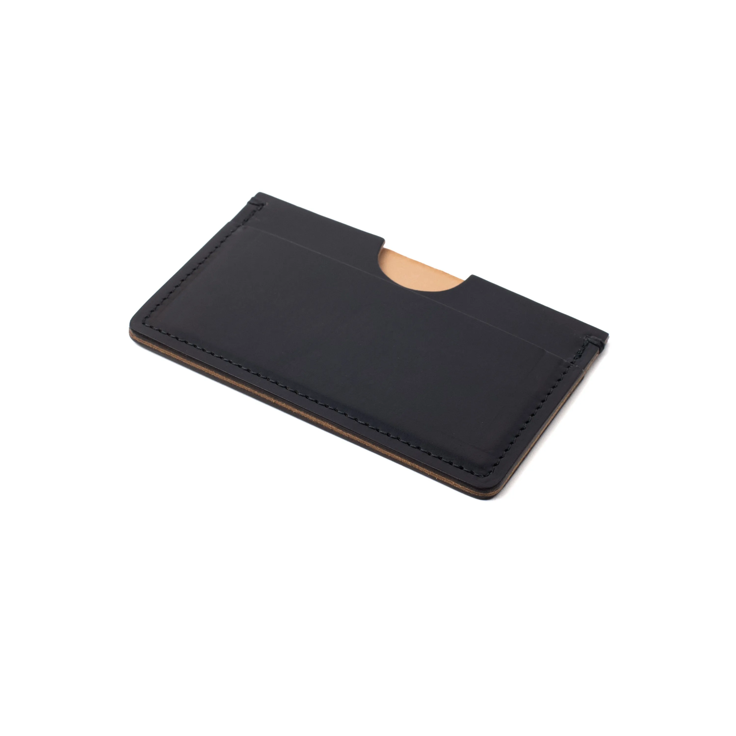 Houghton Card Holder - Black Veg Tan Calf