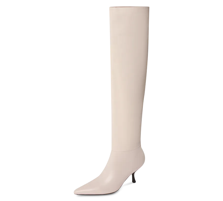 Kitten Heel Knee High Boots