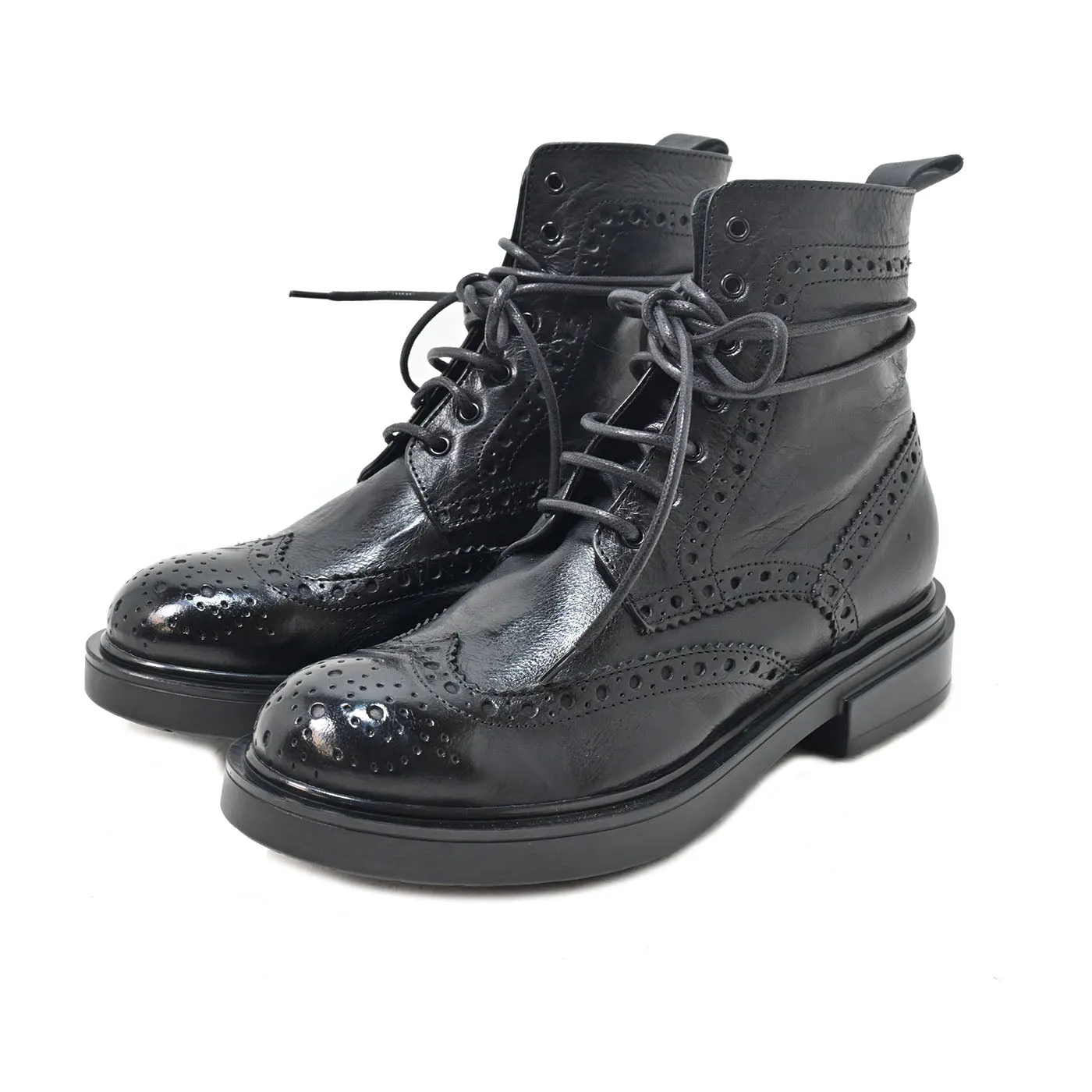 LELA 02 - lace-up ankle boots leather BLACK