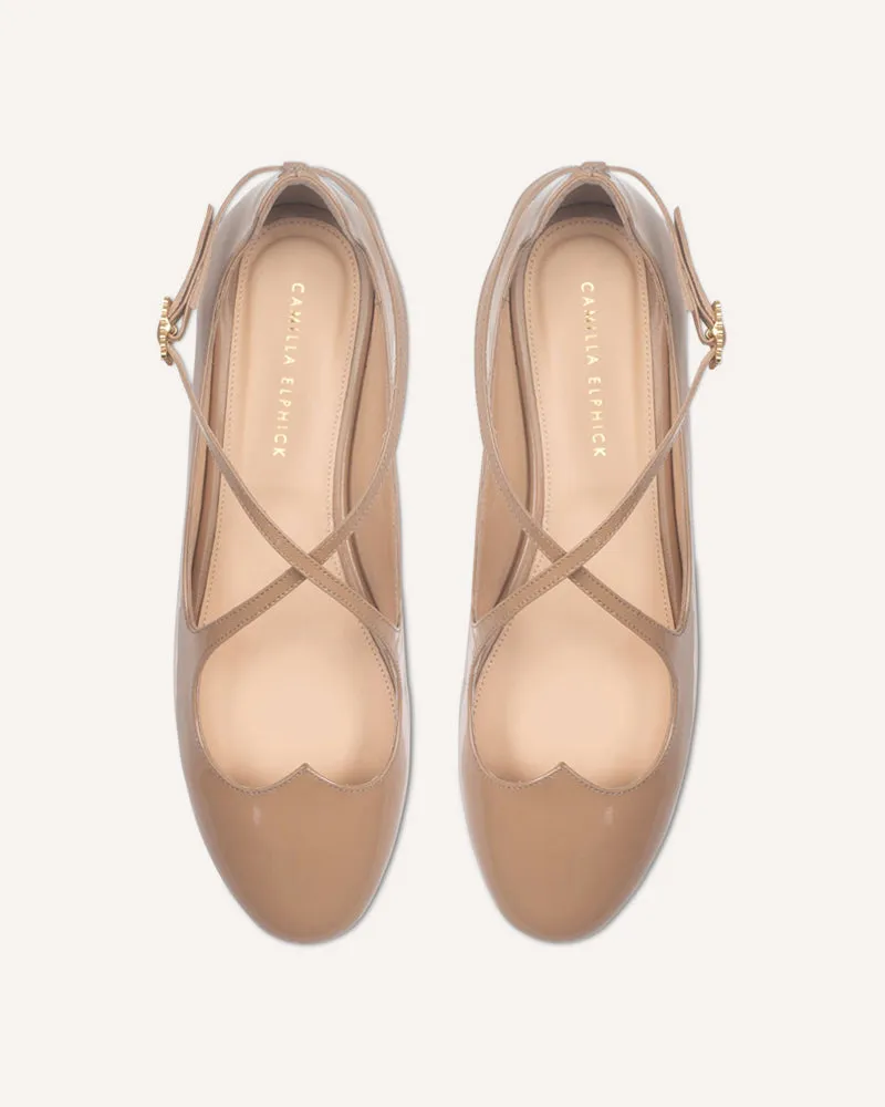 Lover Taupe Patent Flats