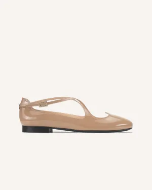 Lover Taupe Patent Flats