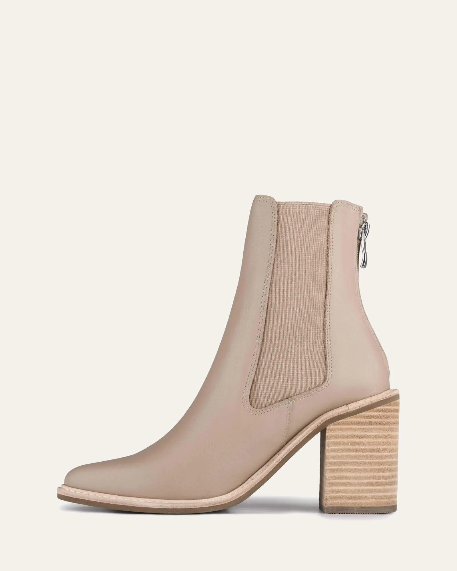 LUXE HIGH ANKLE BOOTS TAUPE LEATHER