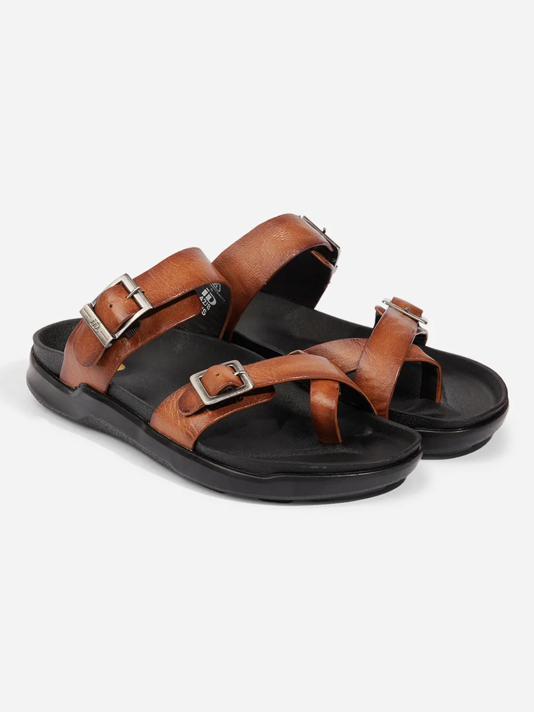 Tan Mens Leather Sandal / Slipper - stylish, comfortable, and durable - ID4223.