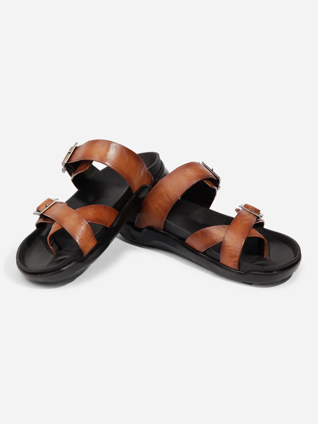 Tan Mens Leather Sandal / Slipper - stylish, comfortable, and durable - ID4223.