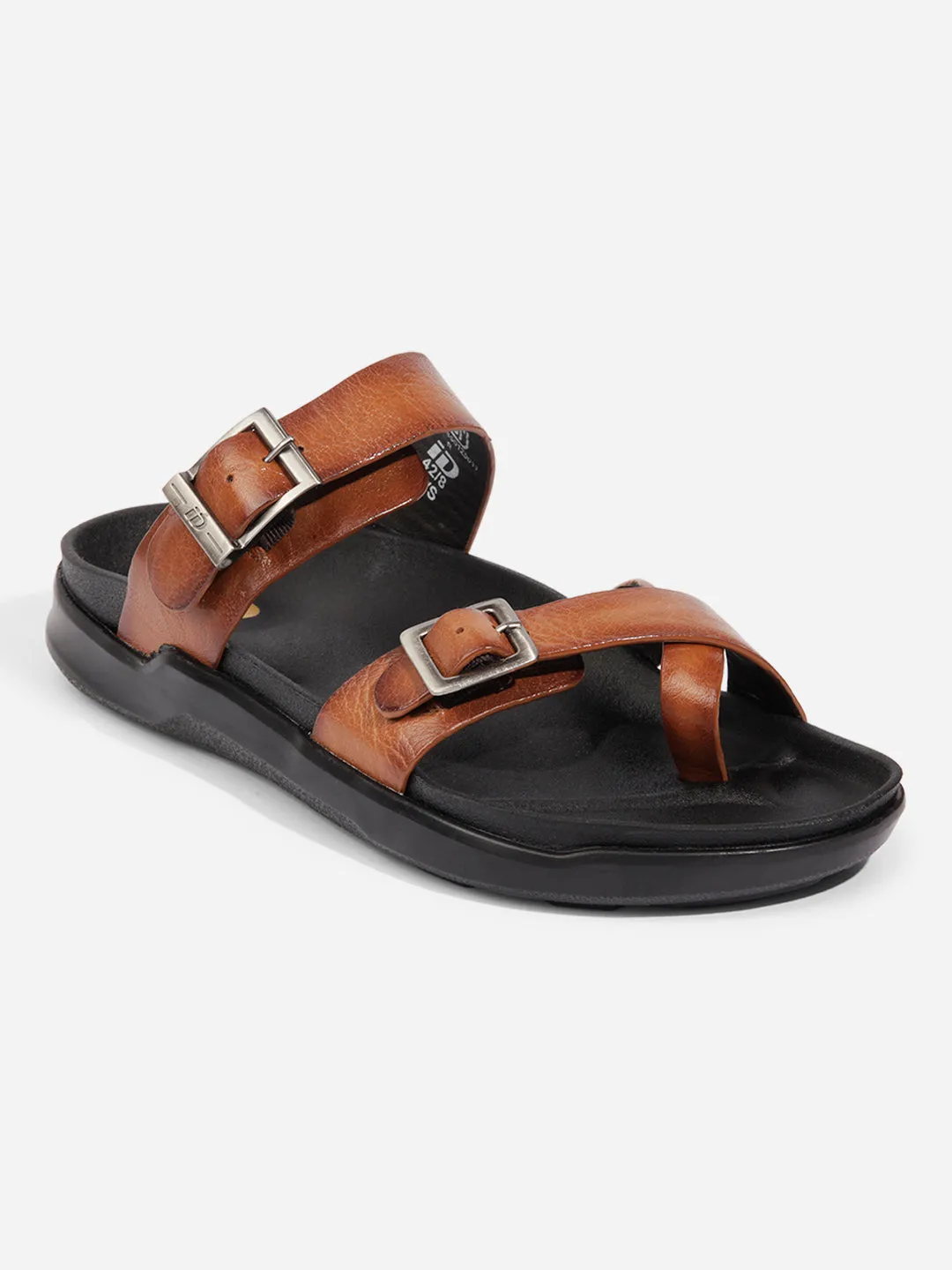 Tan Mens Leather Sandal / Slipper - stylish, comfortable, and durable - ID4223.