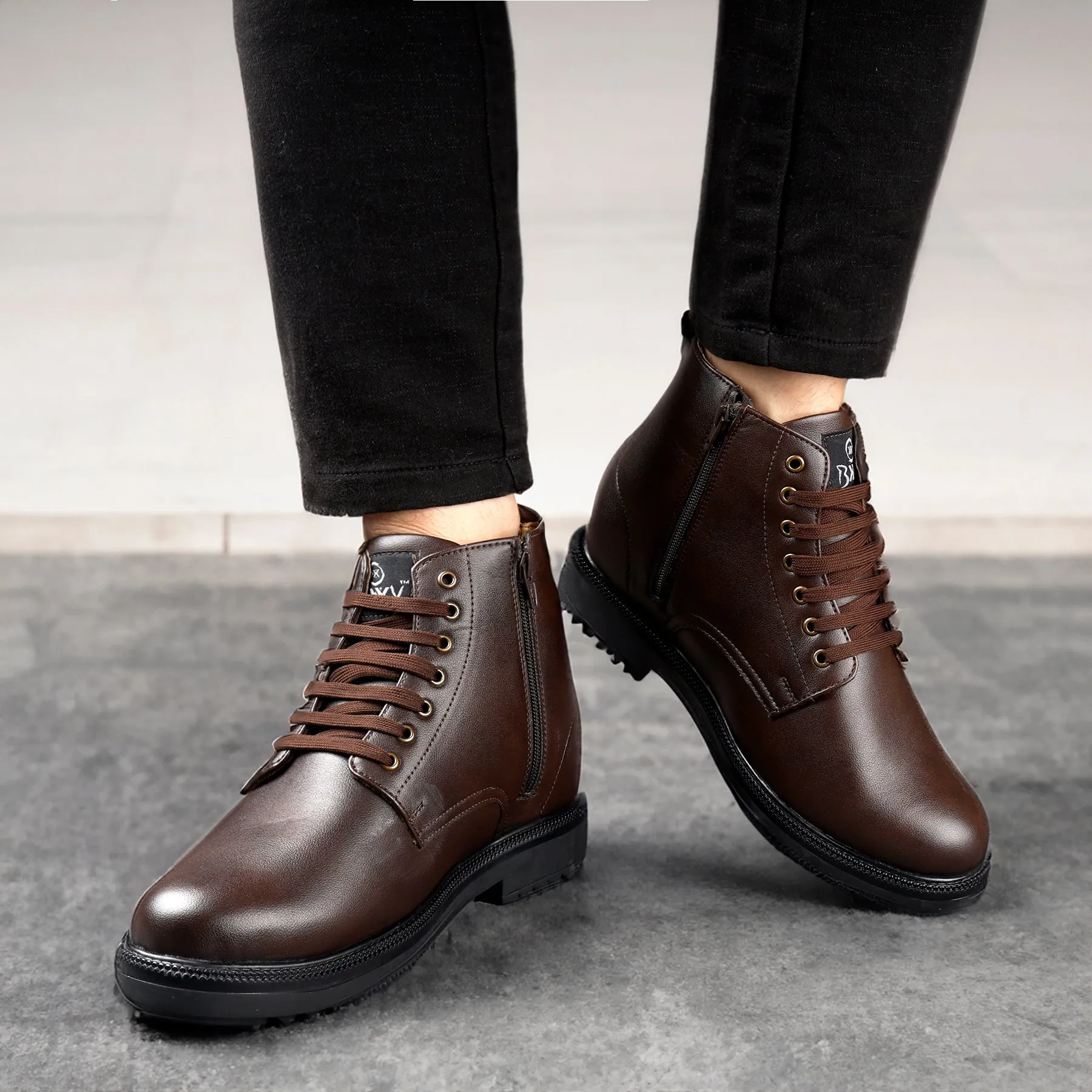 Men's 4 Inch Hidden Height Increasing Trendiest High Ankle Boots