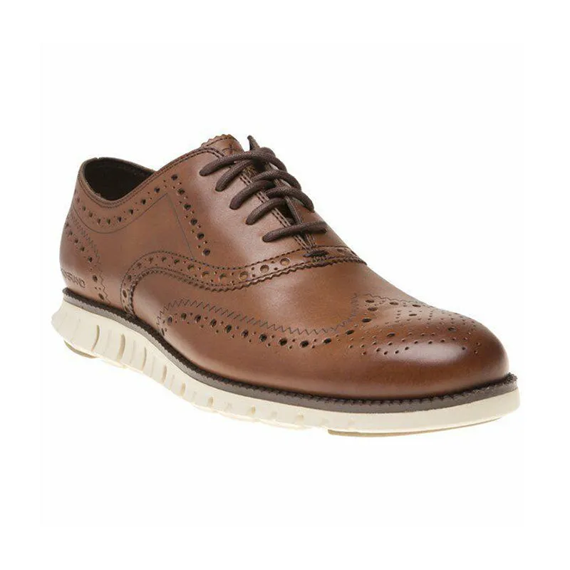 Men's ZEROGRAND Wingtip Oxford British Tan