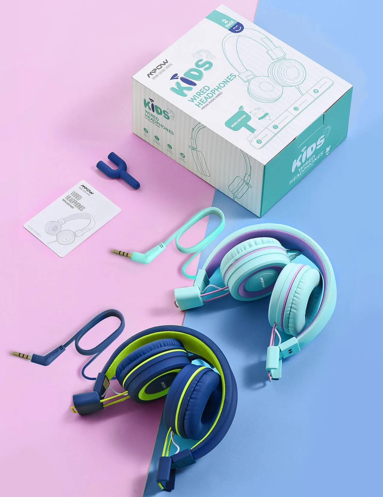 Mpow CH8 Kids Headphones with Microphone 2 Pack