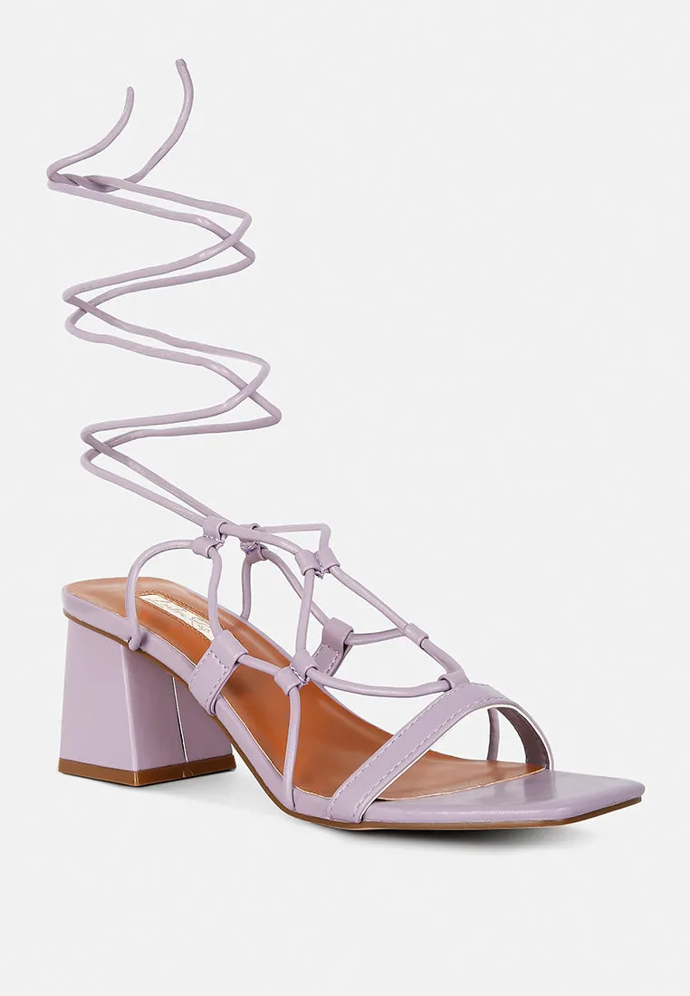 Provoked Lace Up Block Heeled Sandals