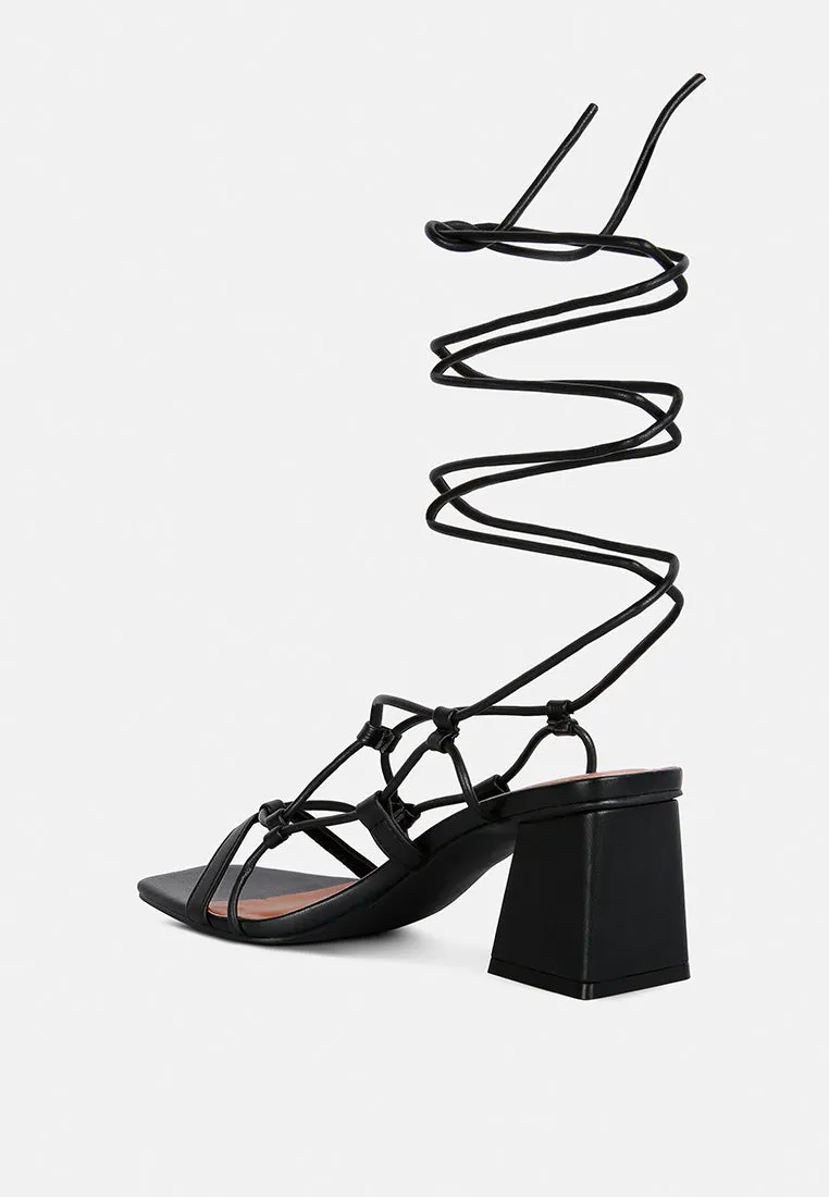 Provoked Lace Up Block Heeled Sandals