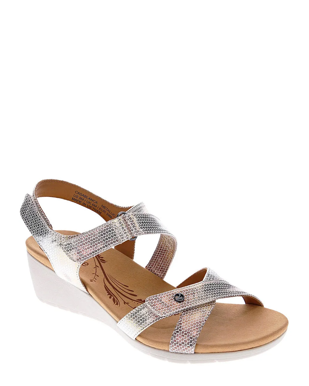 Revere Casablanca Metallic Interest Leather Sandal