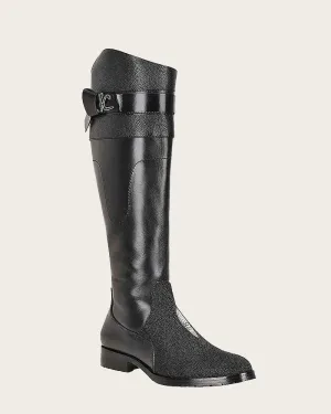 Riding style exotic stingray boot