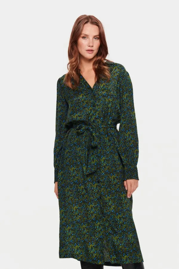 Saint Tropez Printed Midi Dress Green Blue