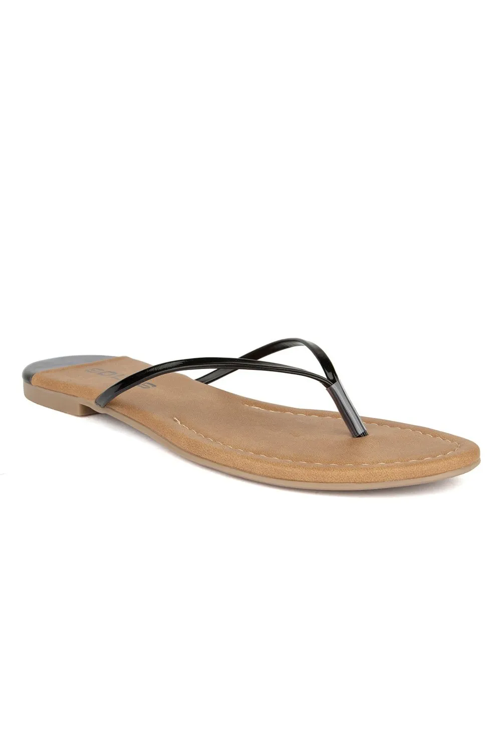 SOLES Classic Black Flat Sandals