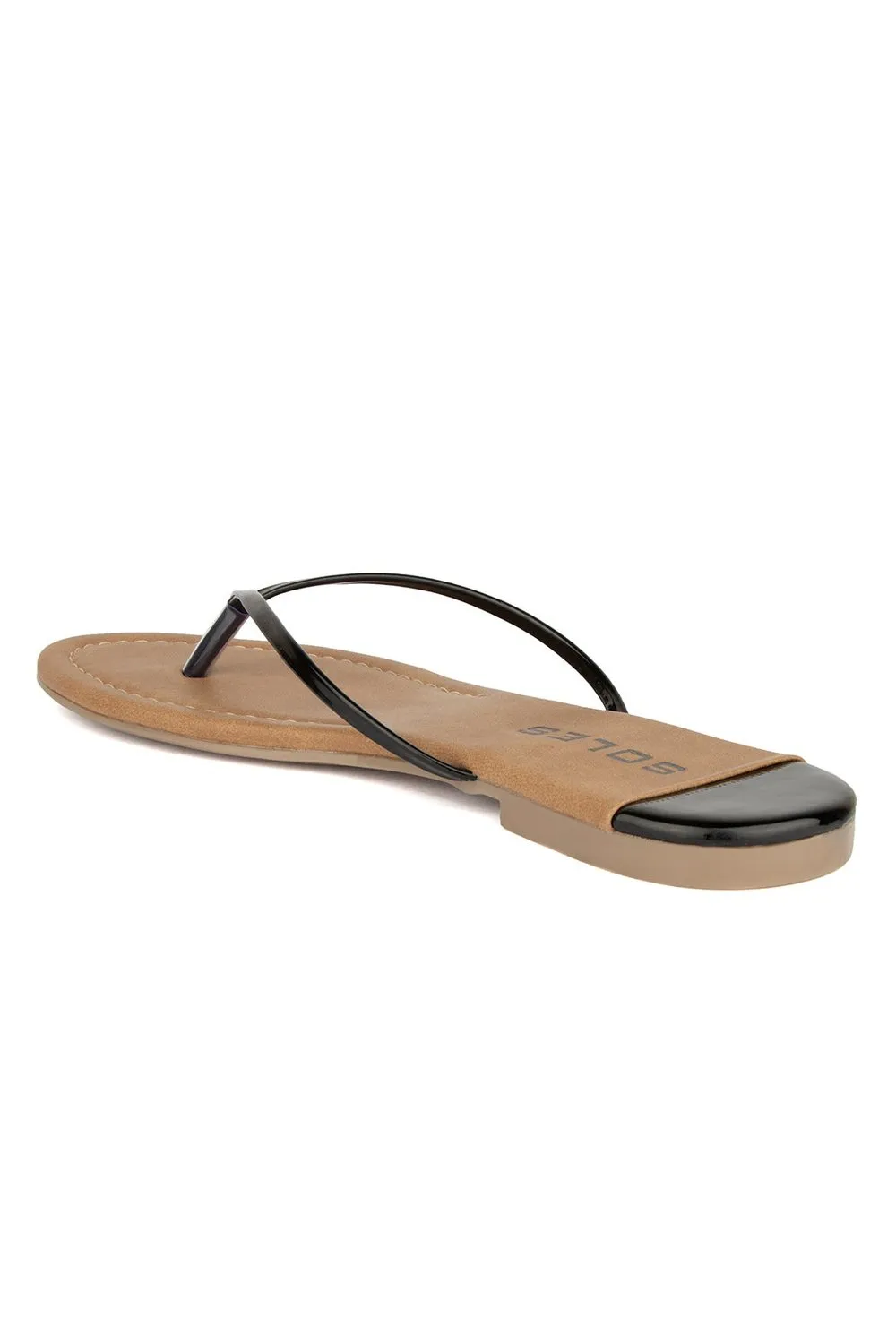 SOLES Classic Black Flat Sandals