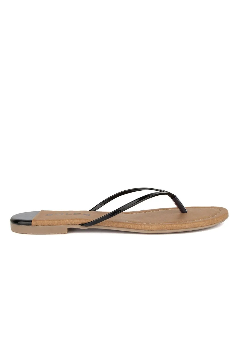 SOLES Classic Black Flat Sandals