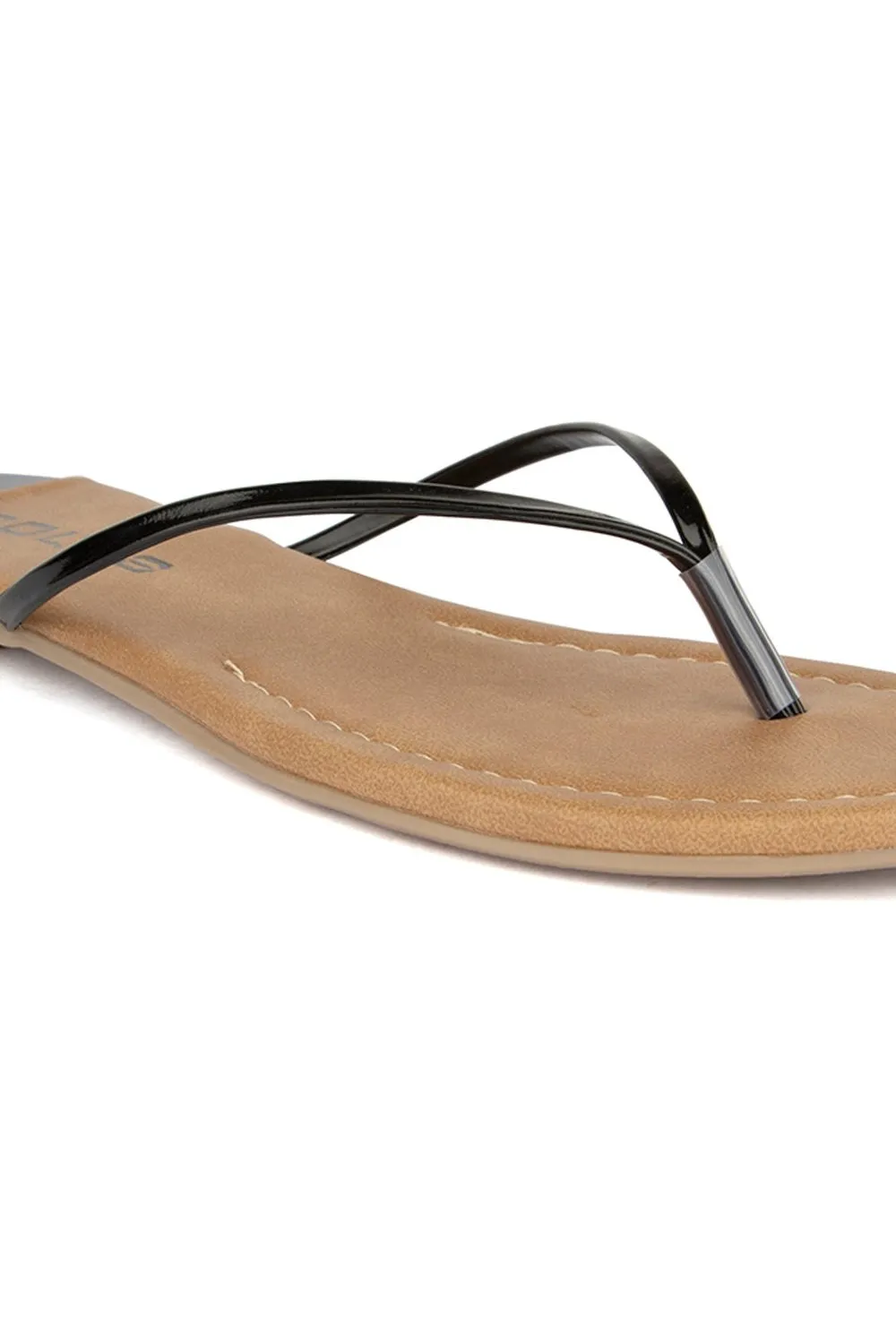 SOLES Classic Black Flat Sandals