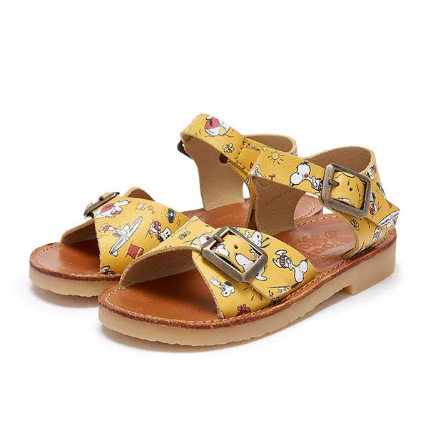 Sonny Sandal Snoopy Sun Print Mustard Leather