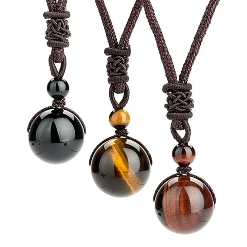 Tiger Eye Stone Lucky Rope Chain Fashion Necklace and Bracelet