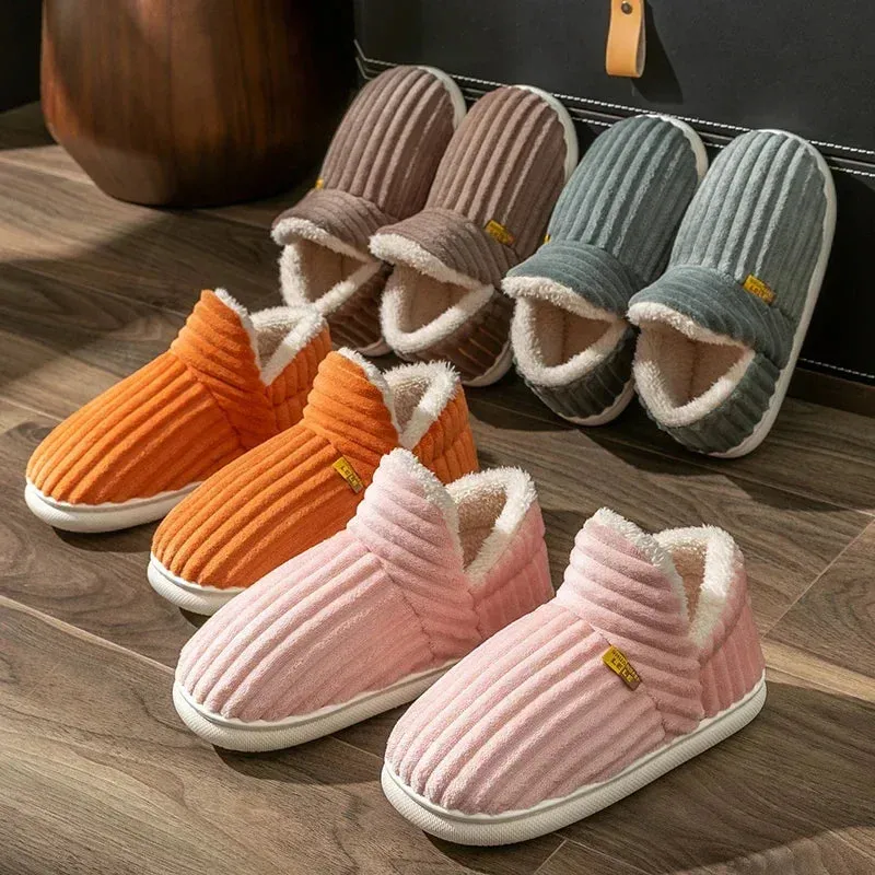 Warm Winter Non-Slip Plush Slippers with Sherpa