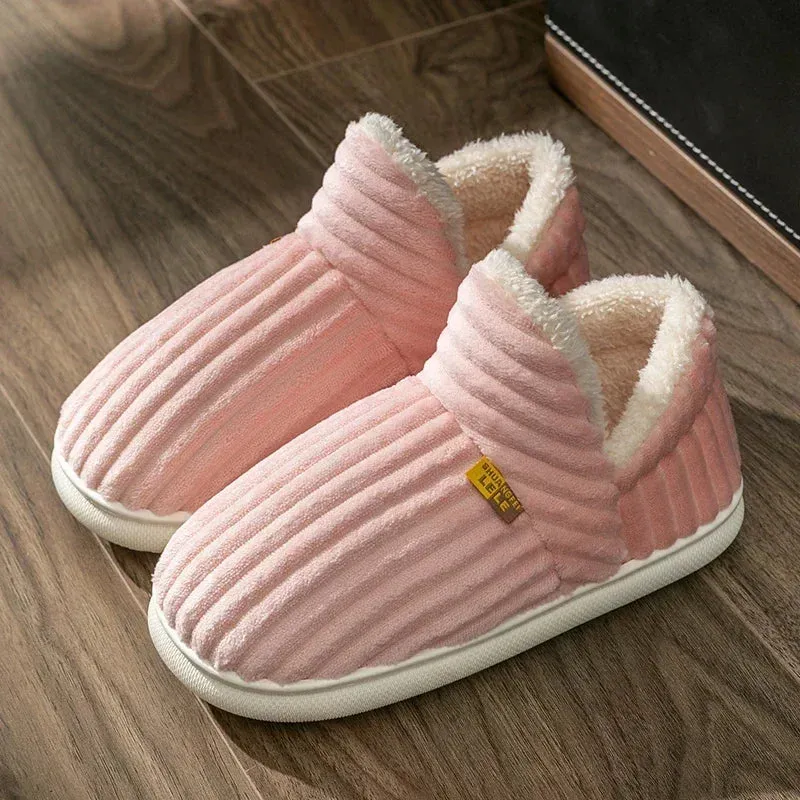 Warm Winter Non-Slip Plush Slippers with Sherpa