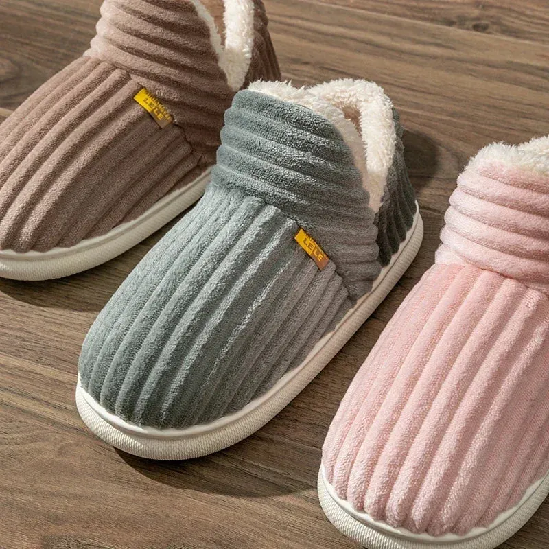 Warm Winter Non-Slip Plush Slippers with Sherpa