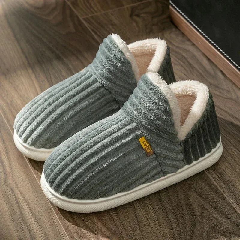 Warm Winter Non-Slip Plush Slippers with Sherpa