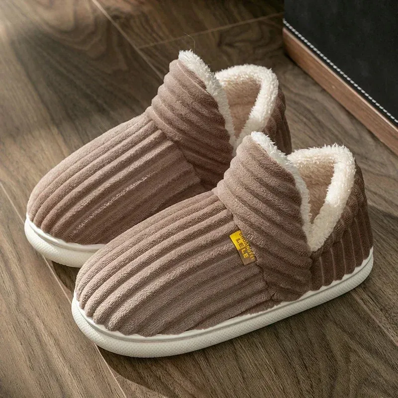 Warm Winter Non-Slip Plush Slippers with Sherpa