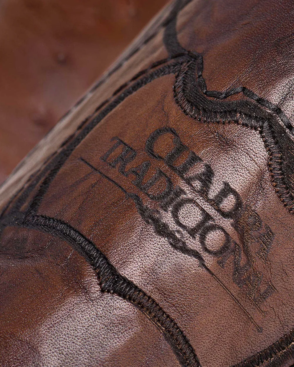 Western brown ostrich boot